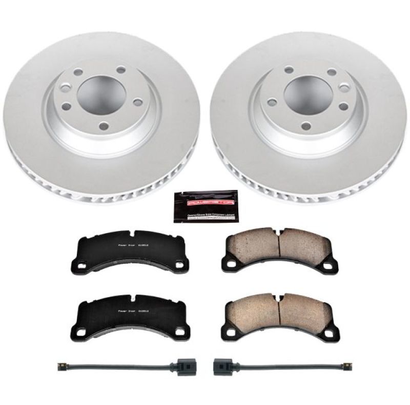 PSB Z23 Evolution Coated Kit - Power Stop 11-18 Porsche Cayenne Front Z23 Evolution Sport Coated Brake Kit
