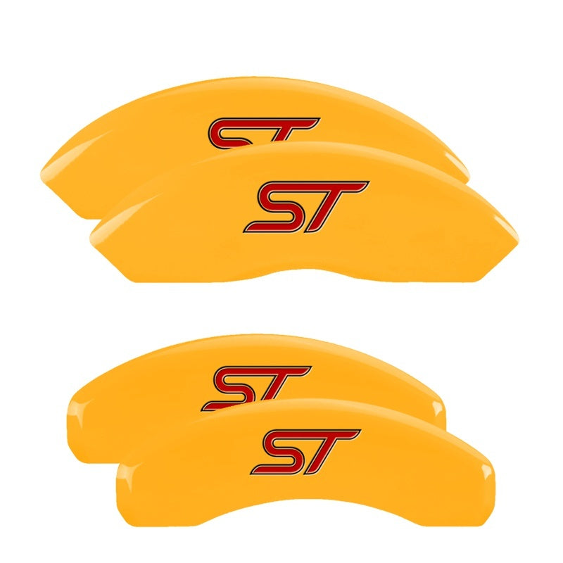 MGP Caliper Covers 4 Logo - MGP 4 Caliper Covers Engraved Front & Rear No Bolts/St Yellow Finish Black Char 2018 Ford Fusion