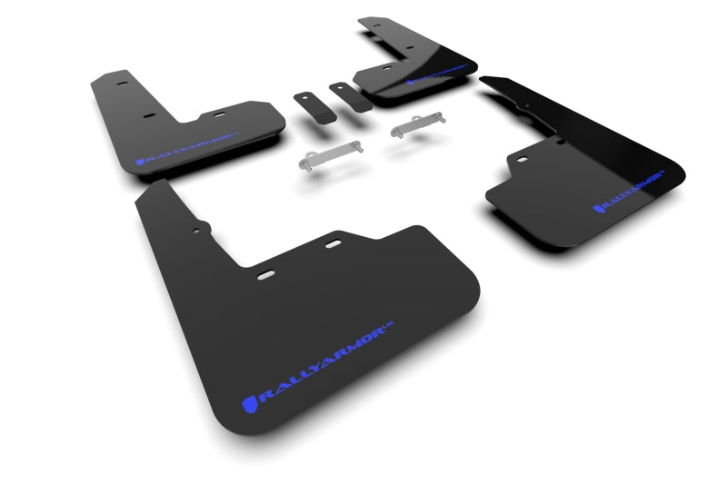 RAL UR Blk Flap/Blue Logo - Rally Armor 22-25 Subaru WRX Black UR Mud Flap w/Blue Logo