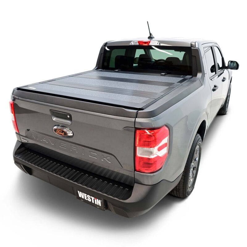 WES Hard Tri-Fold Tonneau Covers - Westin 22-26 Ford Maverick 4WD 4ft. 6in. Bed Hard Tri-Fold Tonneau Cover - Black