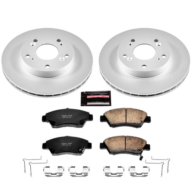 PSB Z17 Evolution Coated Kit - Power Stop 06-11 Honda Civic Front Z17 Evolution Geomet Coated Brake Kit