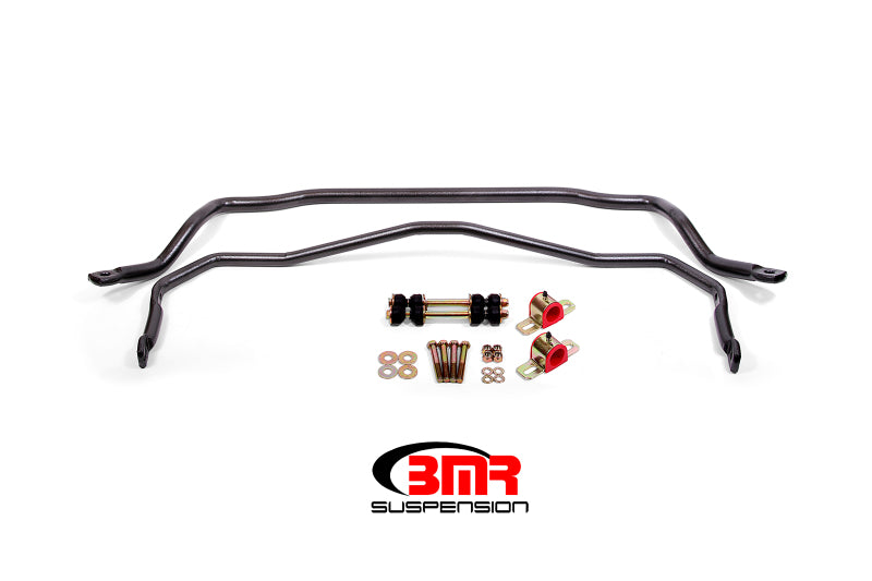 BMR Sway Bar Kits - BMR 64-72 A-Body Front & Rear Sway Bar Kit w/ Bushings - Black Hammertone