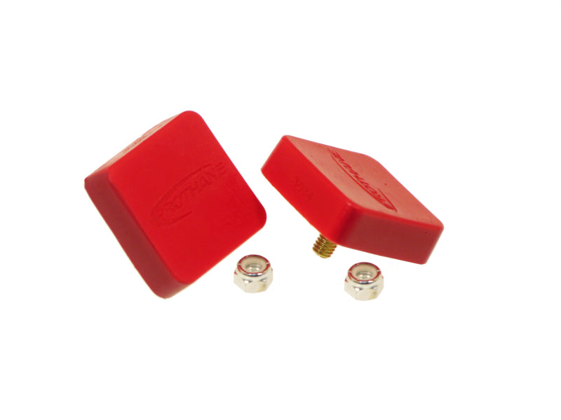 PRO Bump Stops - Red - Prothane Universal Bump Stop 5/8X2X2 Sqr w/ Ctr Stud - Red
