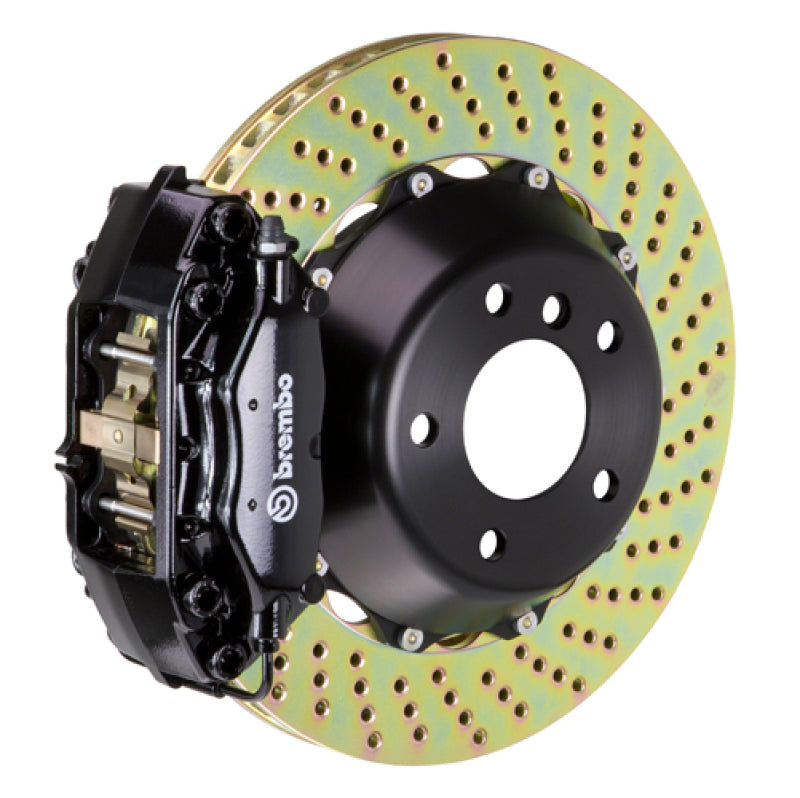 BRB Big Brake Kits - Brembo 06 330i Rear GT BBK 4 Piston Cast 345x28 2pc Rotor Drilled-Black