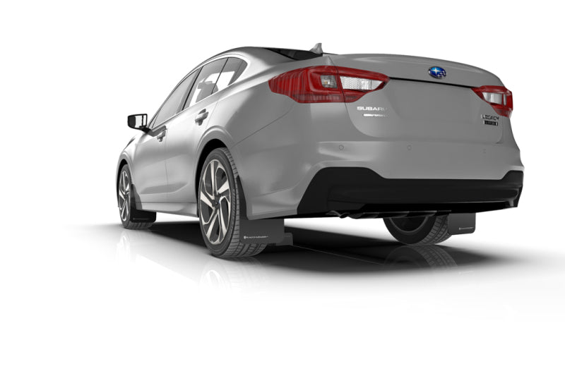 RAL UR Blk Flap/Wht Logo - Rally Armor 20-25 Subaru Legacy Black UR Mud Flap w/White Logo