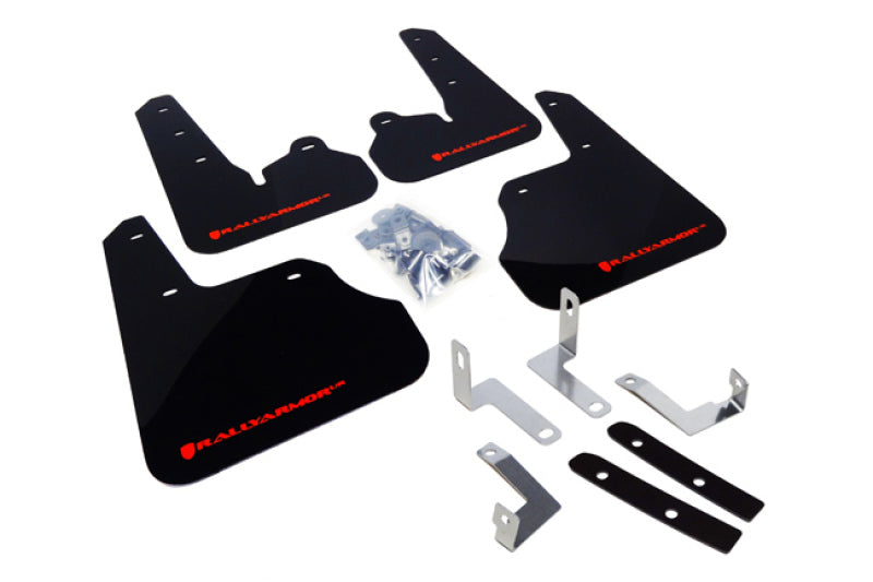 RAL UR Blk Flap/Rd Logo - Rally Armor 12-16 Subaru Impreza 4D/5D Black UR Mud Flap w/Red Logo
