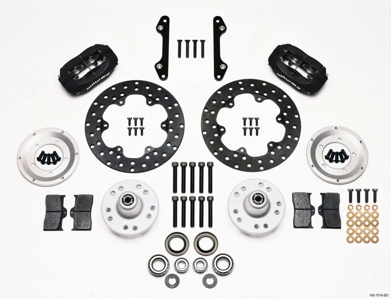 WIL Dynalite Brake Kit - Wilwood Forged Dynalite Front Drag Kit Drilled Rotor 70-78 Camaro