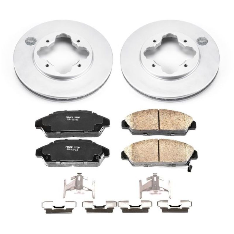 PSB Z17 Evolution Coated Kit - Power Stop 90-93 Honda Accord Front Z17 Evolution Geomet Coated Brake Kit