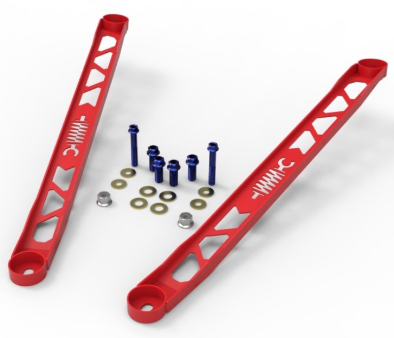 AFE Strut Braces - aFe CONTROL 304 Stainless Steel Front Suspension Strut Brace Red - Toyota GR Supra (A90) 20-21