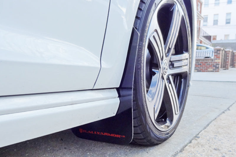 RAL UR Blk Flap/Blue Logo - Rally Armor 15-17.5 MKVII VW Golf R Black UR Mud Flap w/Blue Logo