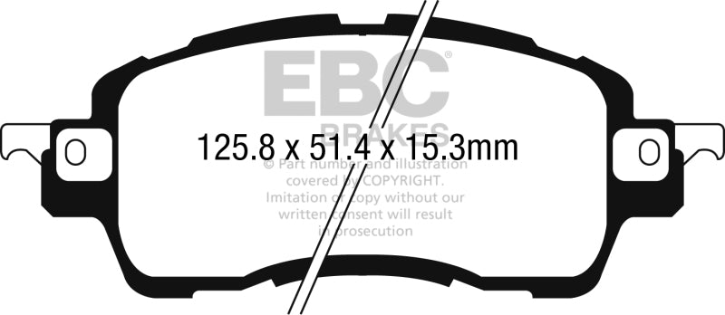 EBC Yellowstuff Brake Pad Sets - EBC 2016 Scion IA 1.5L Yellowstuff Front Brake Pads