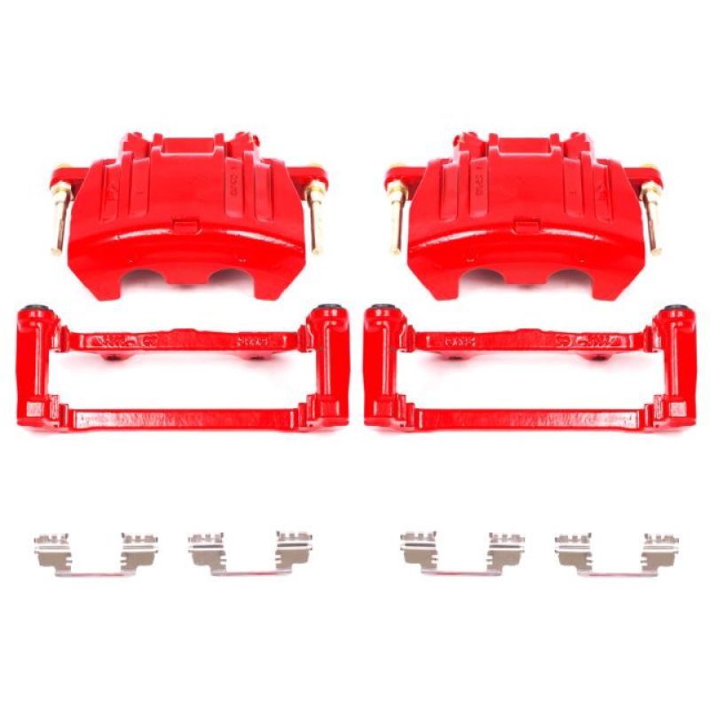 PSB Red Calipers - Power Stop 05-11 Chrysler 300 Front Red Calipers w/Brackets - Pair