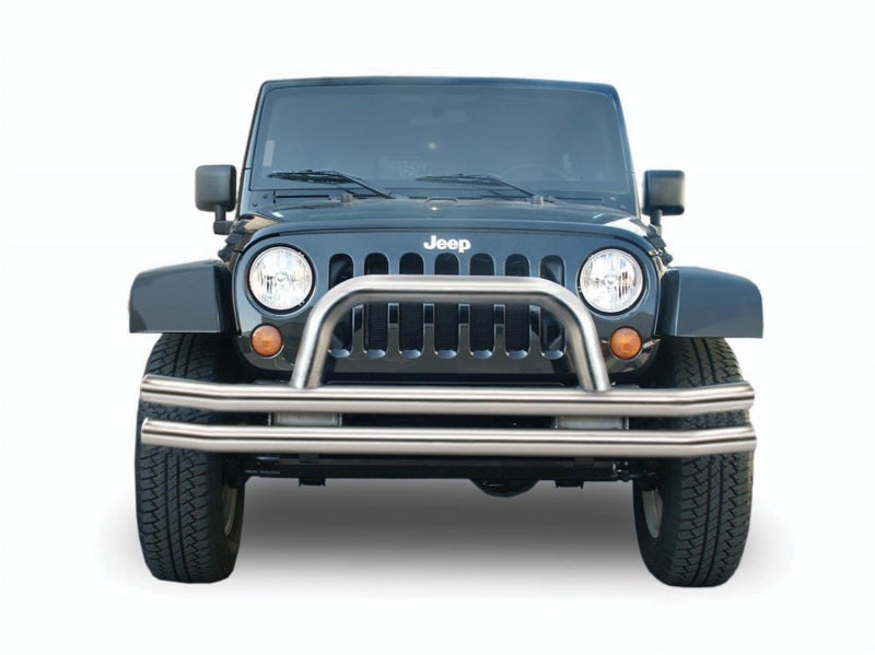 RAM Tubular Bumpers - Rampage 1976-1983 Jeep CJ5 Double Tube Bumper Front - Stainless