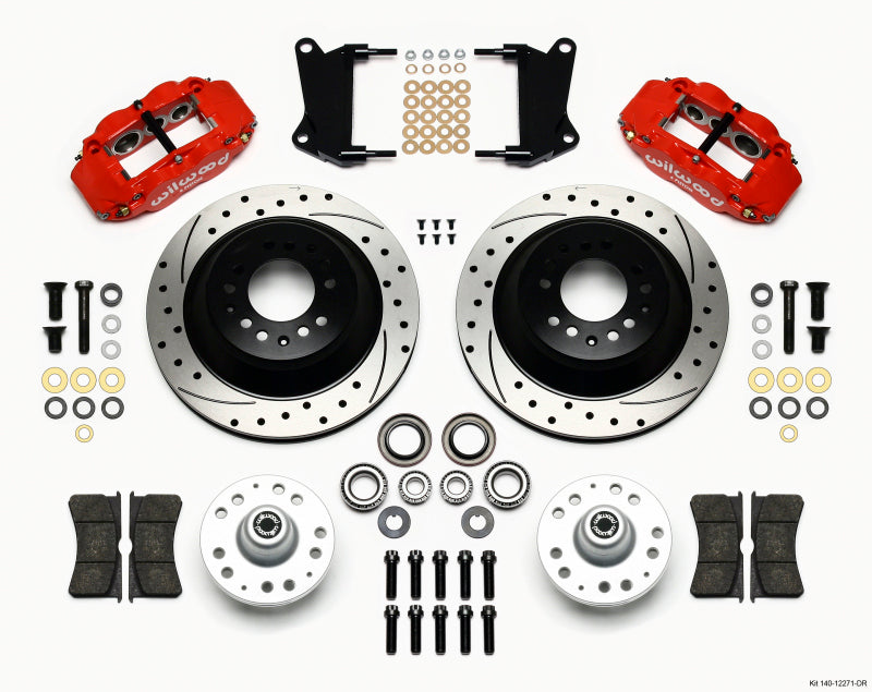 WIL Superlite Brake Kit - Wilwood Narrow Superlite 6R Front Hub & 1PC Rtr Kit 12.88in Drilled -Red 67-69 Camaro 64-72 Nova