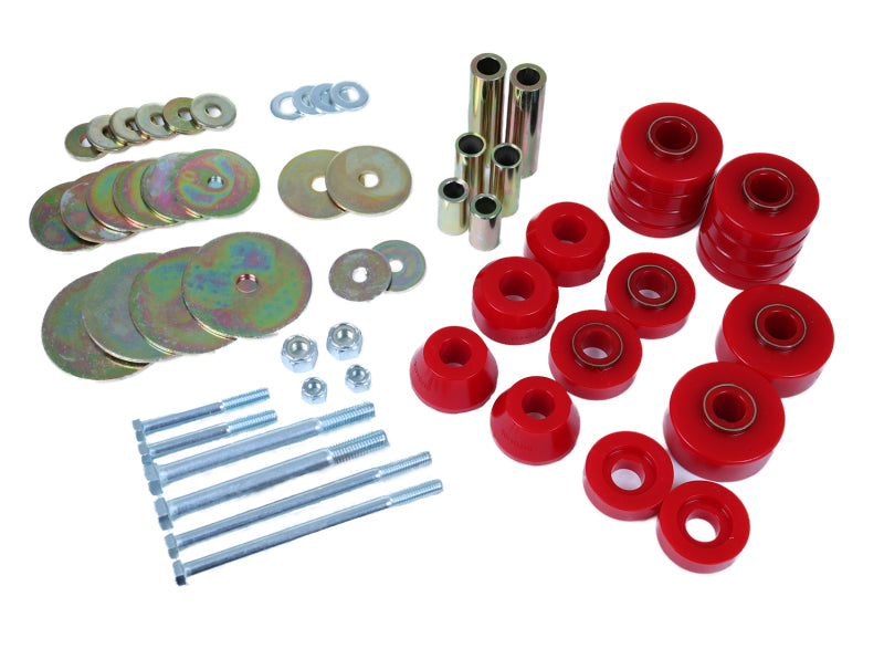 ES Body Mounts - Red - Energy Suspension 69-72 GMC C1500 Pickup Red Body Mount Bushing Set