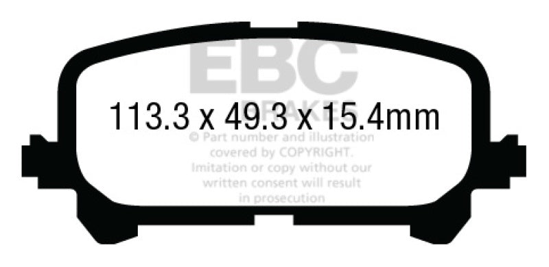 EBC Yellowstuff Brake Pad Sets - EBC 14+ Acura MDX 3.5 Yellowstuff Rear Brake Pads