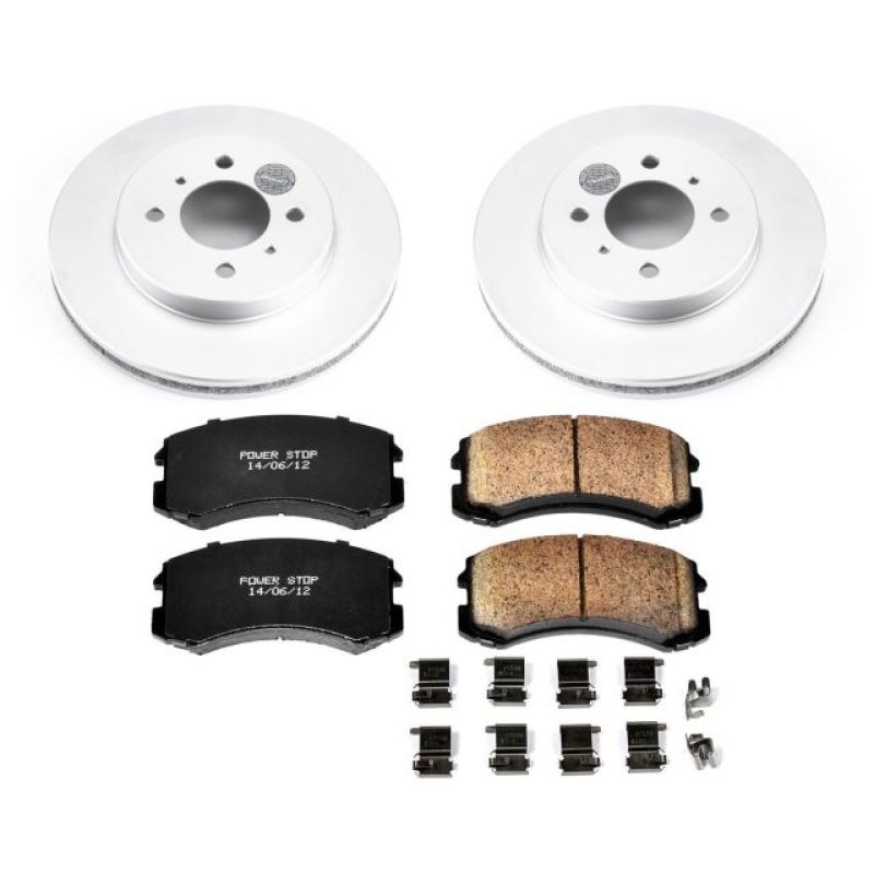 PSB Z17 Evolution Coated Kit - Power Stop 02-07 Mitsubishi Lancer Front Z17 Evolution Geomet Coated Brake Kit