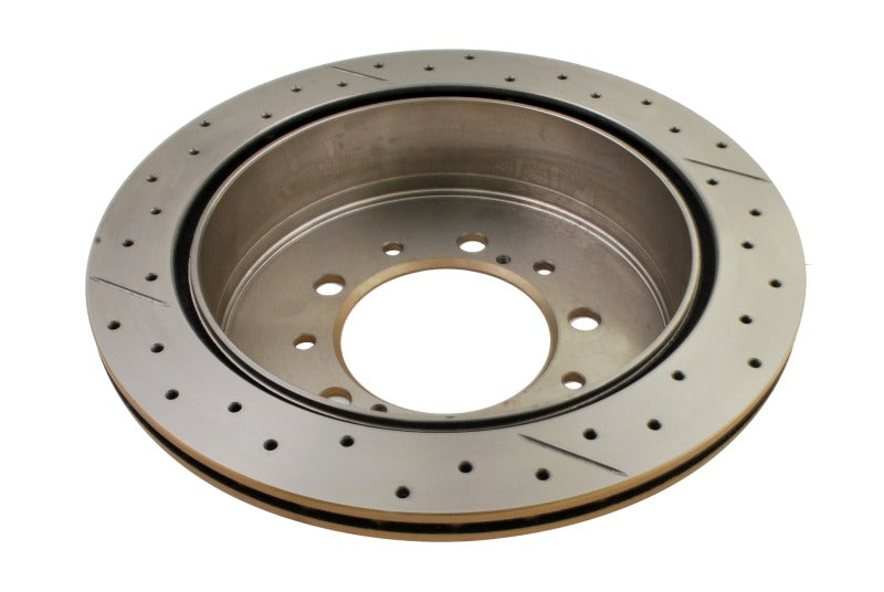DBA Street Slot&Drill Rotors - DBA 07+ Toyota Landcruiser 200 Series Rear Cross Drilled & Slotted Street Series Rotor