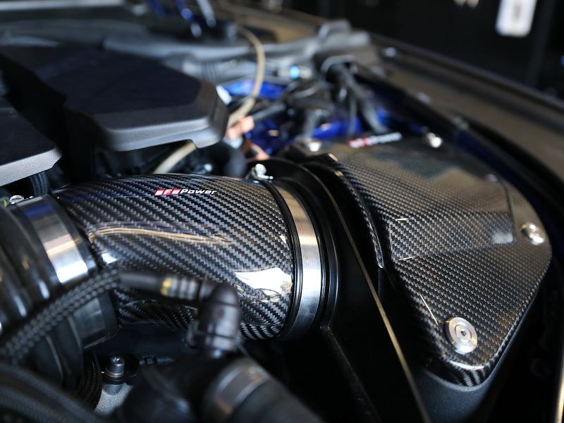 AFE Black Series Stage-2 Carbon Fiber Cold Air Intakes - aFe Momentum Black Series Carbon Fiber Pro 5R Air Intake System BMW M5 (F90) 18-19