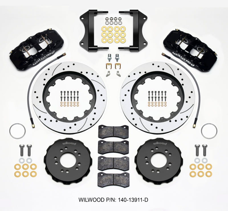 WIL Aero Brake Kit - Wilwood AERO6 Front Hat Kit 15.00 Drilled 2014-up Corvette C7 w/Lines
