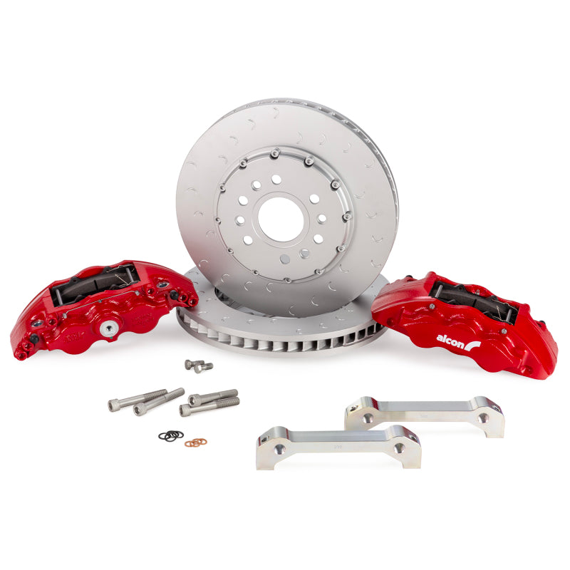 ALC Front Brake Kits - Alcon 2021+ RAM TRX 376x42mm Rotors 6-Piston Calipers Front Brake Upgrade Kit - Red