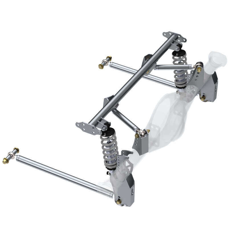 QAP Susp. Conversion System - QA1 HD Pro Rear Triangulated 4-Link Kit - Front Mount Single Adj Coilovers