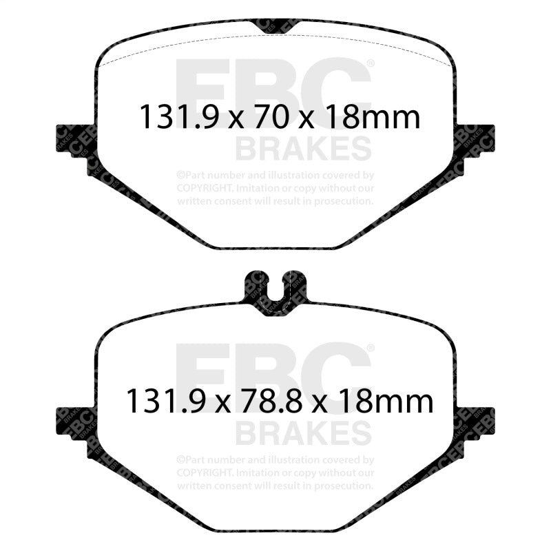 EBC Yellowstuff Brake Pad Sets - EBC 2018+ Mercedes-Benz G63 AMG (BM463) 4.0TT Yellowstuff Rear Brake Pads