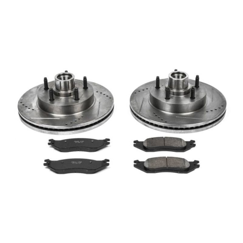PSB Evolution Drill/Slot Rotor - Power Stop 04-05 Ford E-150 Club Wagon Front Z23 Evolution Brake Kit