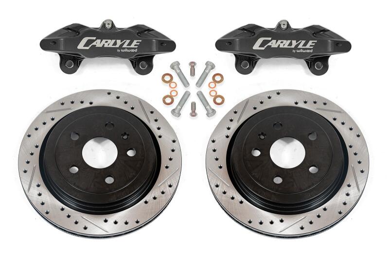 BMR Brake Kits for Conversions - D&S - BMR 97-04 Chevrolet Corvette C5 Brake Kit For 15in Conversion Drilled & Slotted Rotors Black Caliper