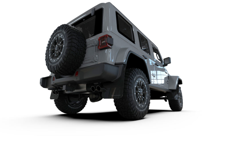 RAL UR Blk Flap/Met. Blk Logo - Rally Armor 2018+ Jeep Wrangler Rubicon JL Black UR Mud Flap w/ Metallic Black Logo