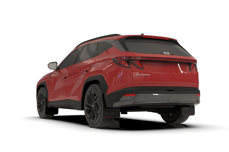 RAL UR Blk Flap/Wht Logo - Rally Armor 25-26 Hyundai Tucson (Excl. ICE & XRT) Black UR Mud Flap w/ White Logo