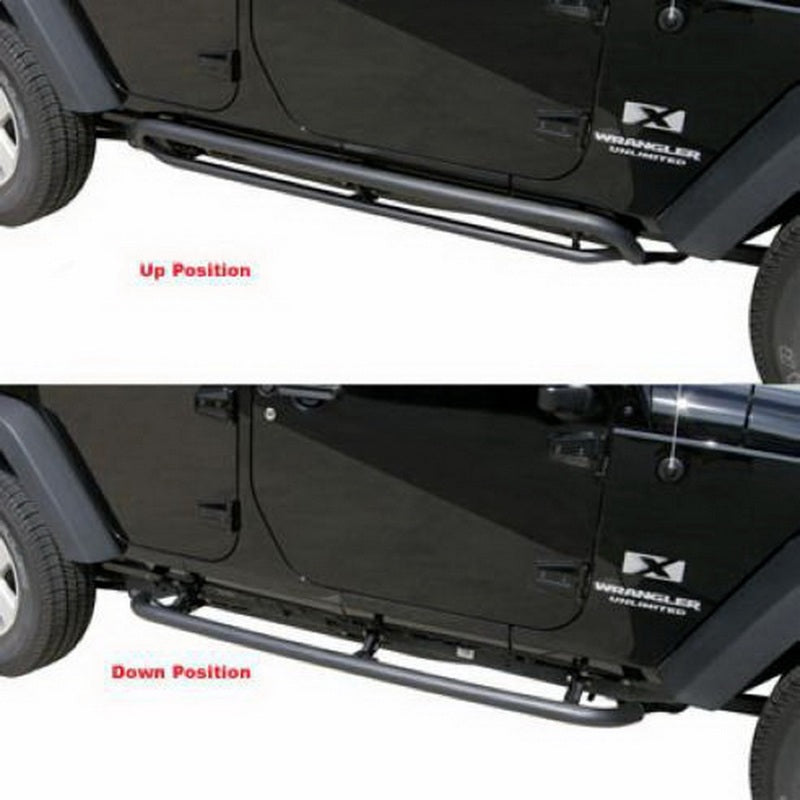 RAM Side Steps - Rampage 2007-2018 Jeep Wrangler(JK) Srs Side Bar Rockerguard Step - Black