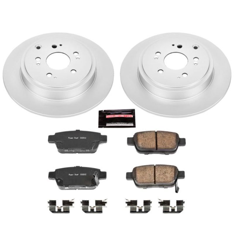 PSB Z17 Evolution Coated Kit - Power Stop 06-14 Honda Ridgeline Rear Z17 Evolution Geomet Coated Brake Kit
