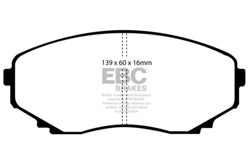 EBC Ultimax2 Brake Pad Sets - EBC 00-02 Mazda MPV 2.5 Ultimax2 Front Brake Pads