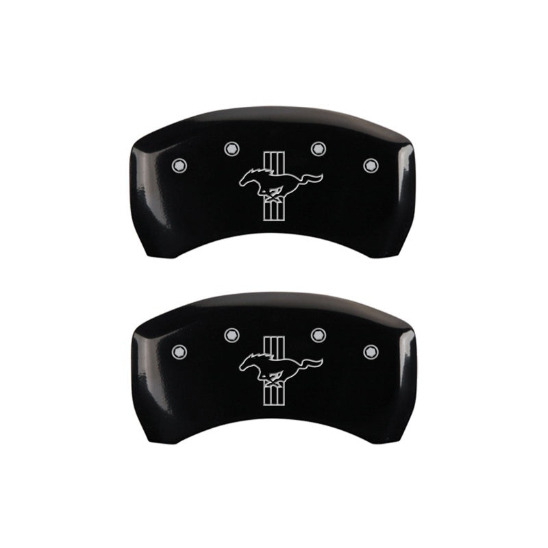 MGP Caliper Covers 2 Logo - MGP Rear set 2 Caliper Covers Engraved Rear 2015/Bar & Pony Black finish silver ch