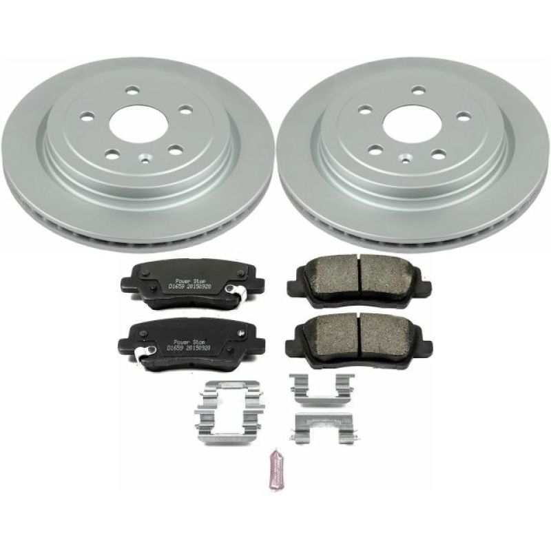 PSB Z17 Evolution Coated Kit - Power Stop 14-18 Cadillac CTS Rear Z17 Evolution Geomet Coated Brake Kit