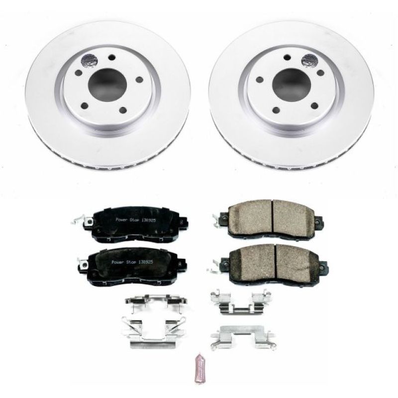 PSB Z17 Evolution Coated Kit - Power Stop 14-17 Nissan Leaf Front Z17 Evolution Geomet Coated Brake Kit
