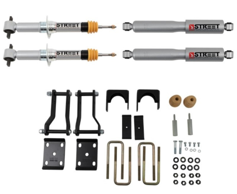 BT Lower Kit w SP Shocks - Belltech LOWERING Kit 2019+ Ford Ranger 2WD 2in Front/4in Rear