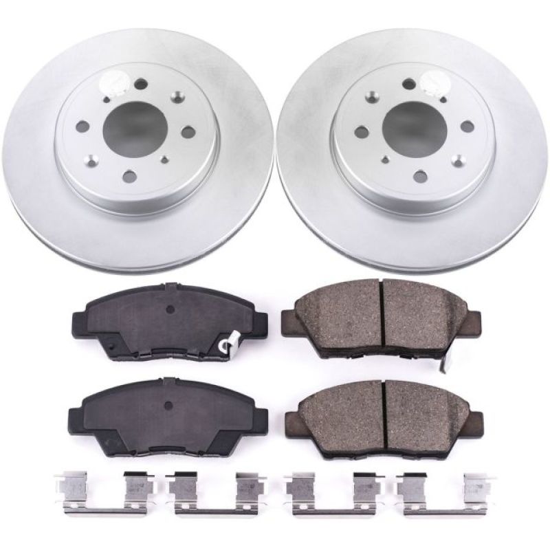 PSB Z17 Evolution Coated Kit - Power Stop 15-19 Honda Fit Front Z17 Evolution Geomet Coated Brake Kit