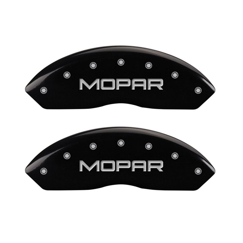 MGP Caliper Covers 2 Logo - MGP Front set 2 Caliper Covers Engraved Front MOPAR Black finish silver ch