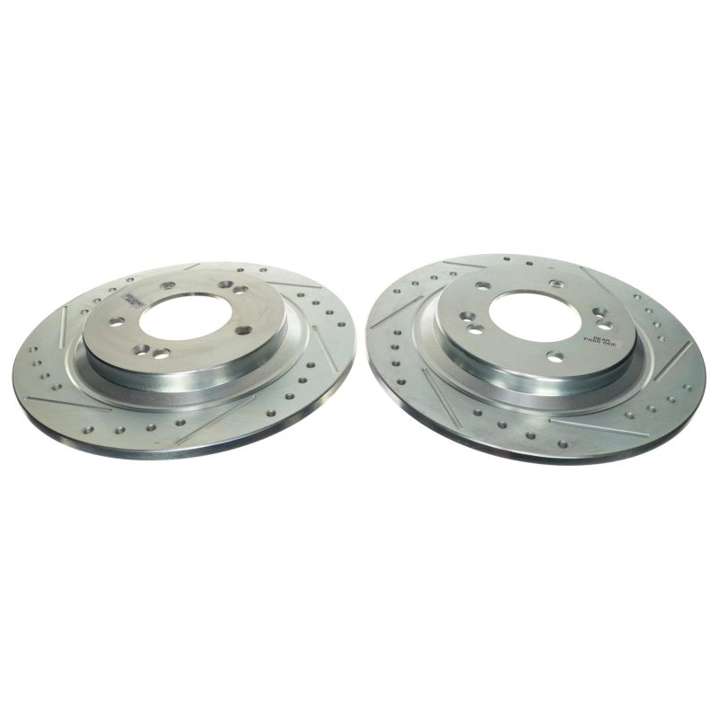 PSB Evolution Drill/Slot Rotor - Power Stop 21-22 Kia K5 Rear Drilled & Slotted Rotor (Pair)