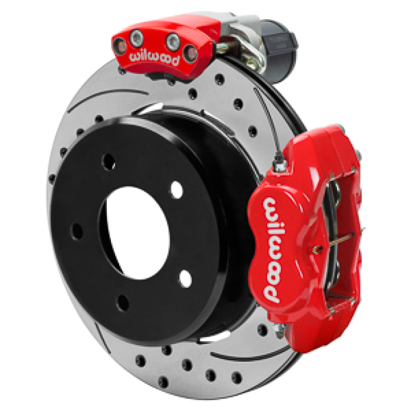 WIL Dynalite Brake Kit - Wilwood 88-98 GM C1500 Rear Electronic Parking Brake Kit Red 12.19in SRP Rotor 3.25in Offset