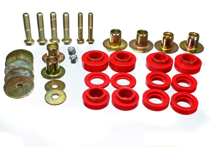 ES Body Mounts - Red - Energy Suspension Firebird Body Mount Set - Red