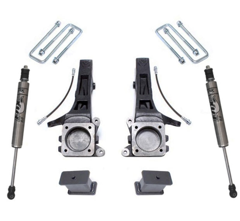 MXT Lift Spindles - MaxTrac 05-18 Toyota Tacoma 2WD 6 Lug 4in/2in MaxPro Elite Spindle Lift Kit w/FOX Shocks