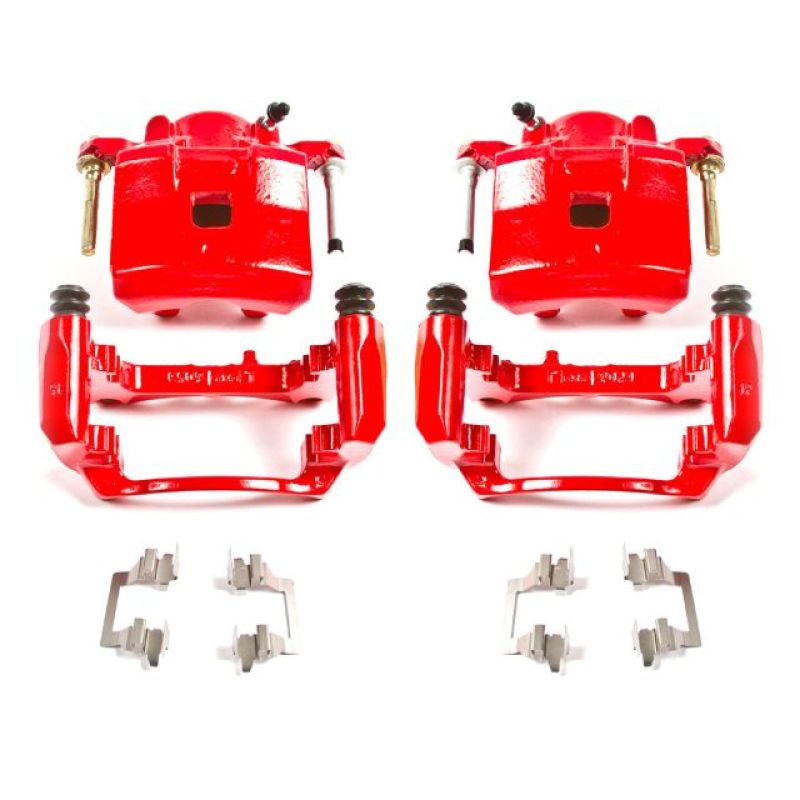 PSB Red Calipers - Power Stop 05-08 Chevrolet Cobalt Front Red Calipers w/Brackets - Pair