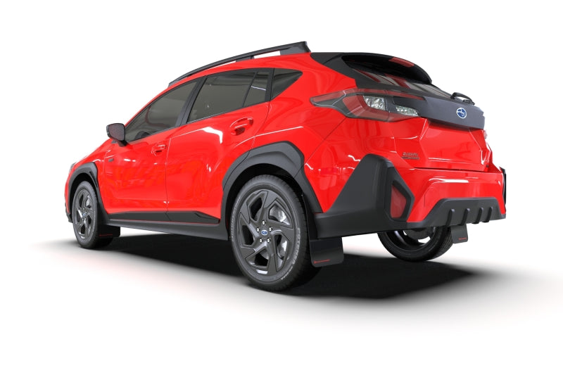 RAL UR Blk Flap/Blue Logo - Rally Armor 24-26 Subaru Crosstrek Black UR Mud Flap Light Blue Logo