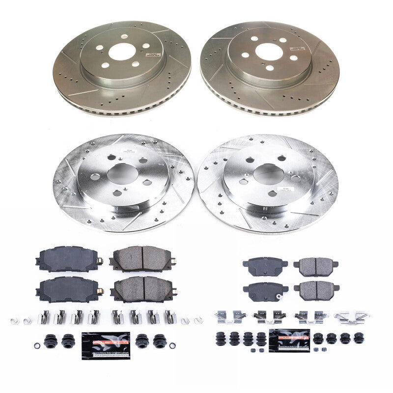 PSB Z23 Evolution Kit - Power Stop 20-22 Toyota Prius Prime Front and Rear Z23 Evolution Brake Kit