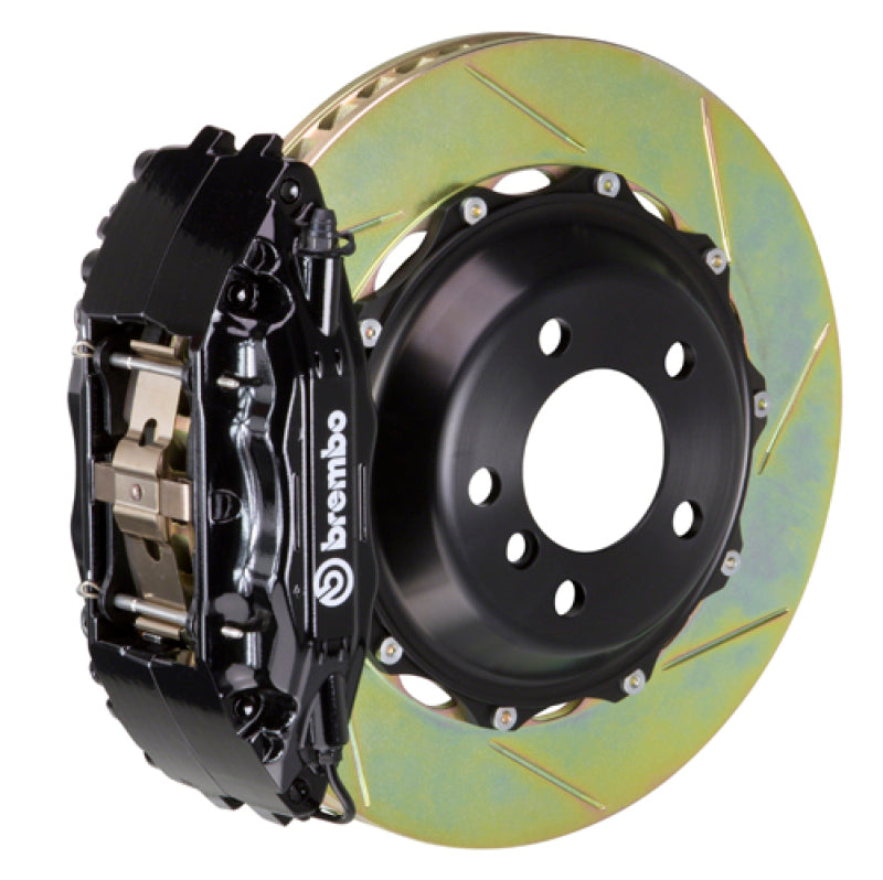 BRB Big Brake Kits - Brembo 00-02 S4/06-08 A4 Front GT BBK 4 Piston Cast 2pc 332x32 2pc Rotor Slotted Type1-Black