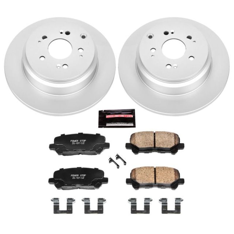 PSB Z17 Evolution Coated Kit - Power Stop 07-13 Acura MDX Rear Z17 Evolution Geomet Coated Brake Kit